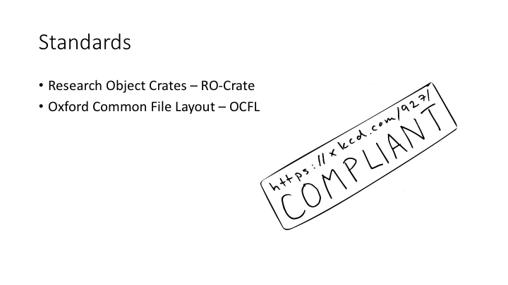 Standards / Research Object Crates – RO-Crate / Oxford Common File Layout – OCFL