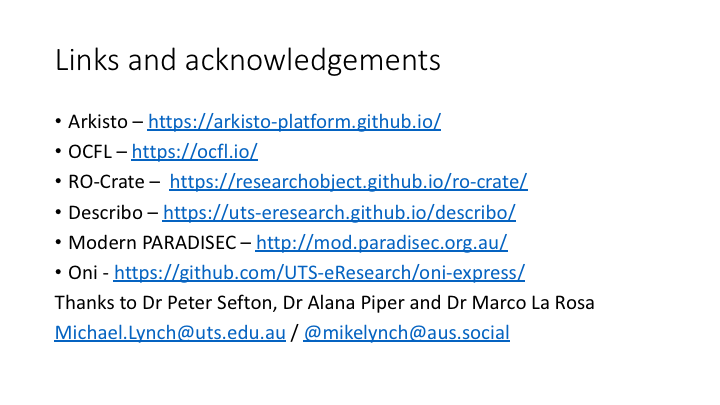 Links and acknowledgements / Arkisto – https://arkisto-platform.github.io/