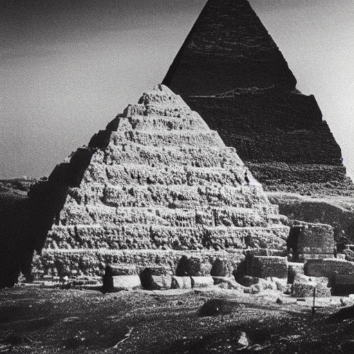 AI generated photo of some spooky black pyramids