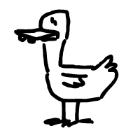 Cartoon of a goofy-looking duck with buck teeth