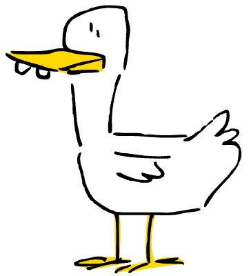 Cartoon of a goofy-looking duck with buck teeth