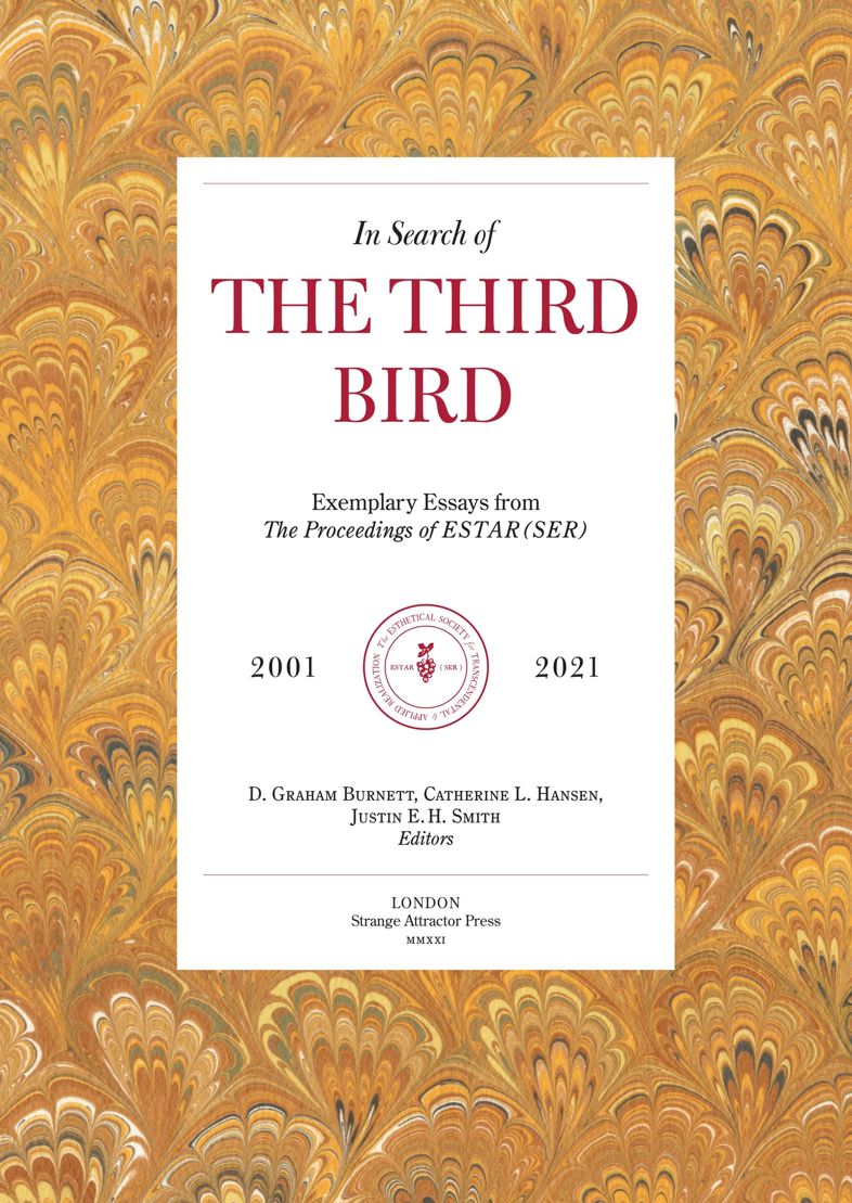 Cover art of the book under review. The publication details are in sober black and red lettering on a white rectangle. This is surrounded by a border resembling the marbled end-papers of an old book in tawny onyx hues.